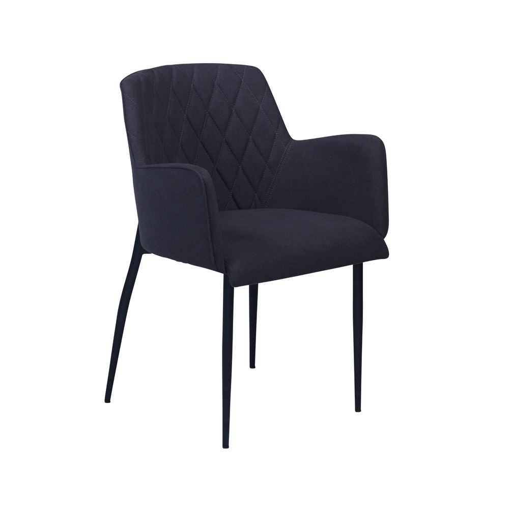 Danform_ROMBO_CHAIR_RAVINTOLATUOLI_KAHVILATUOLI_meteorite_black_fabric_w_black_legs_01 - Edella Dan-Form Rombo Chair tuoli kangas