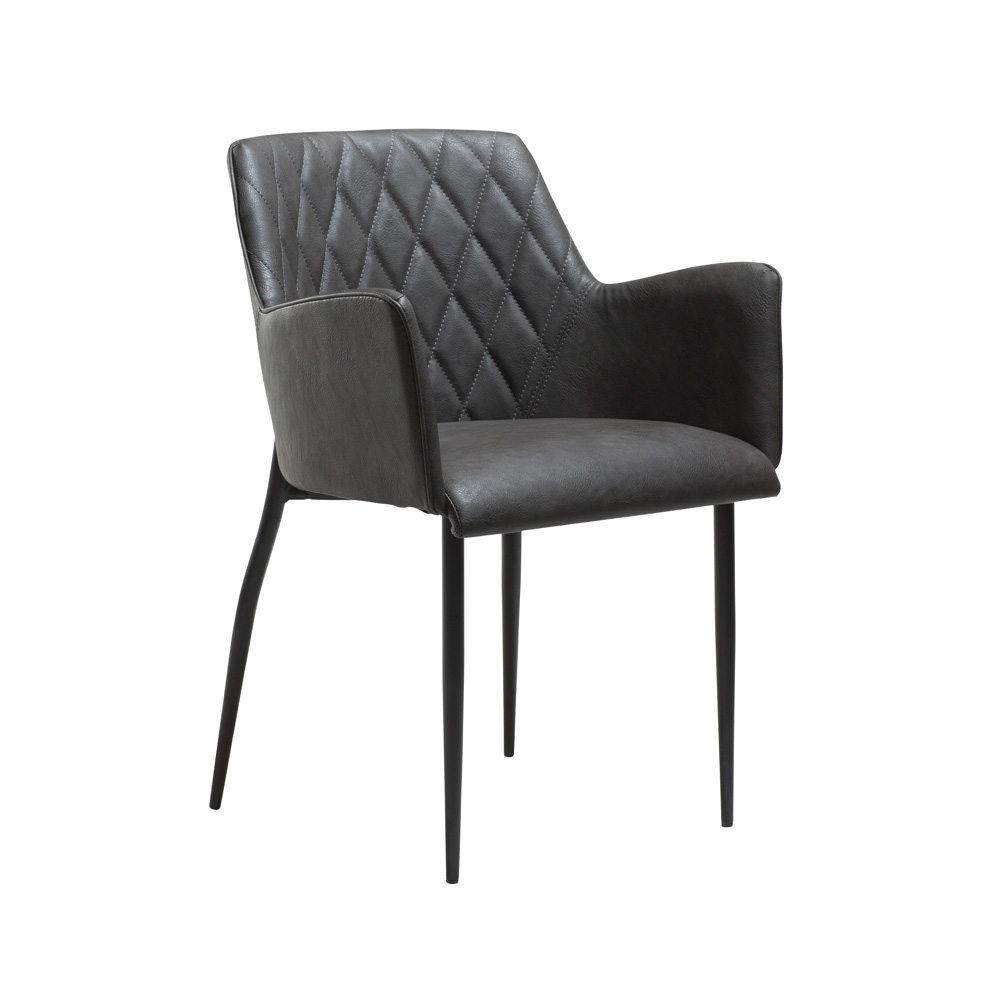 Danform_ROMBO_CHAIR_RAVINTOLATUOLI_KAHVILATUOLI_vintage_grey_art_leather_w_black_legs_01 - Edella Dan-Form Rombo Chair tuoli keinonahka