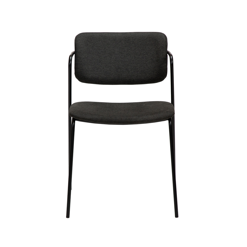 Danform_Zed_chair_ravintolatuoli_kahvilatuoli_kangas_Crow_black_käsinojallinen_putkijaloilla_02 - Edella Dan-Form Zed Chair tuoli kangas