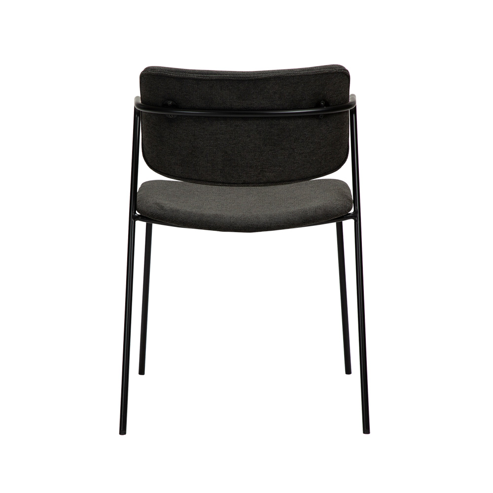 Danform_Zed_chair_ravintolatuoli_kahvilatuoli_kangas_Crow_black_käsinojallinen_putkijaloilla_04 - Edella Dan-Form Zed Chair tuoli kangas