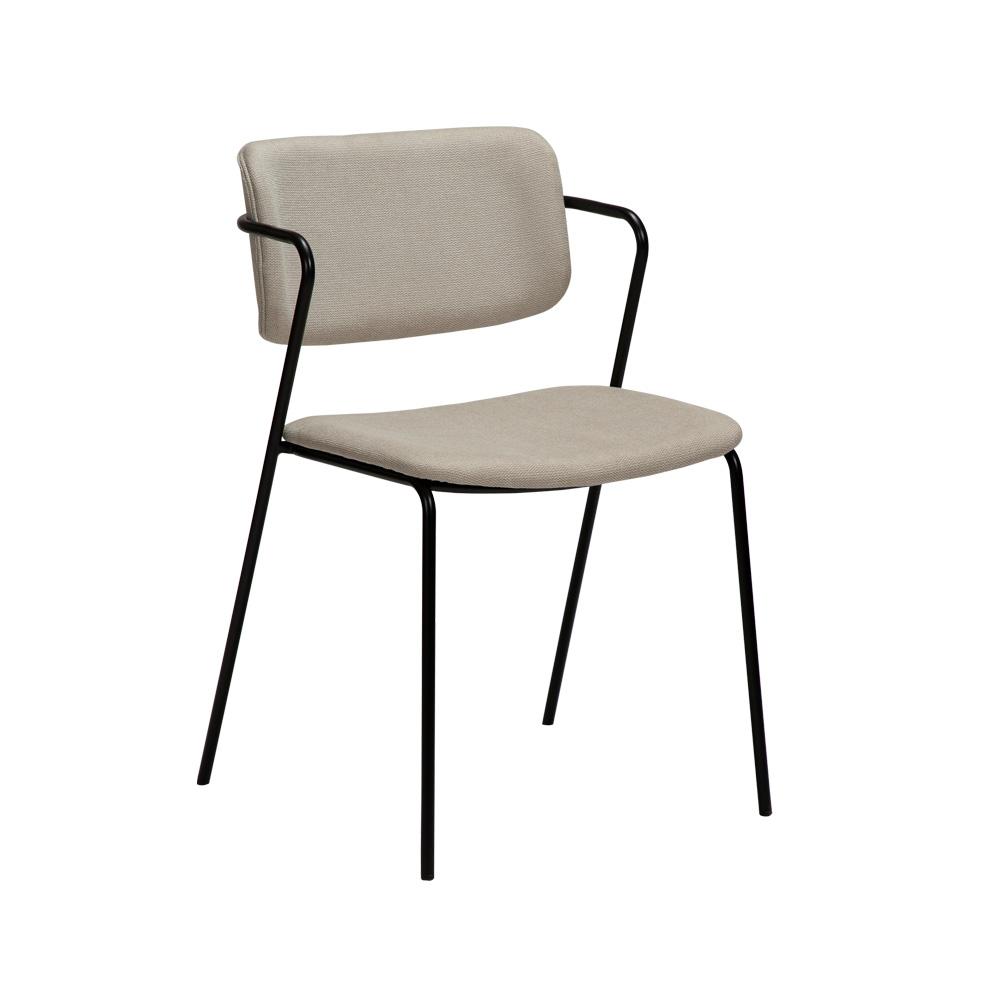 Danform_Zed_chair_ravintolatuoli_kahvilatuoli_kangas_Desert_sand_käsinojallinen_putkijaloilla_01 - Edella Dan-Form Zed Chair tuoli kangas