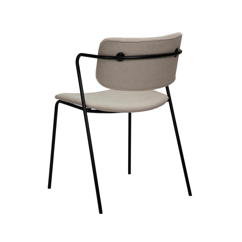 Danform_Zed_chair_ravintolatuoli_kahvilatuoli_kangas_Desert_sand_käsinojallinen_putkijaloilla_05 - Edella Dan-Form Zed Chair tuoli kangas
