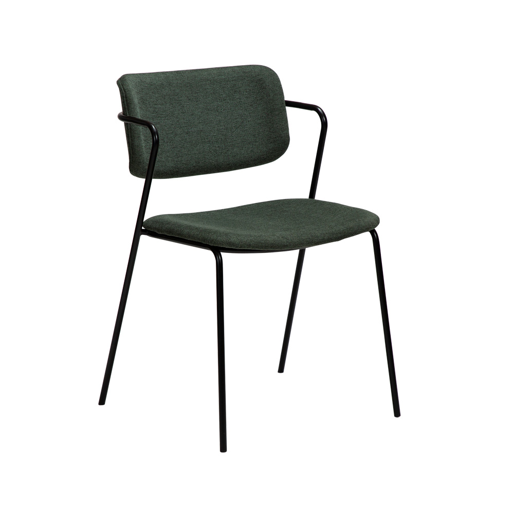 Danform_Zed_chair_ravintolatuoli_kahvilatuoli_kangas_Sage_green_käsinojallinen_putkijaloilla_01 - Edella Dan-Form Zed Chair tuoli kangas