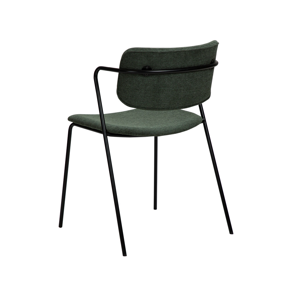 Danform_Zed_chair_ravintolatuoli_kahvilatuoli_kangas_Sage_green_käsinojallinen_putkijaloilla_05 - Edella Dan-Form Zed Chair tuoli kangas