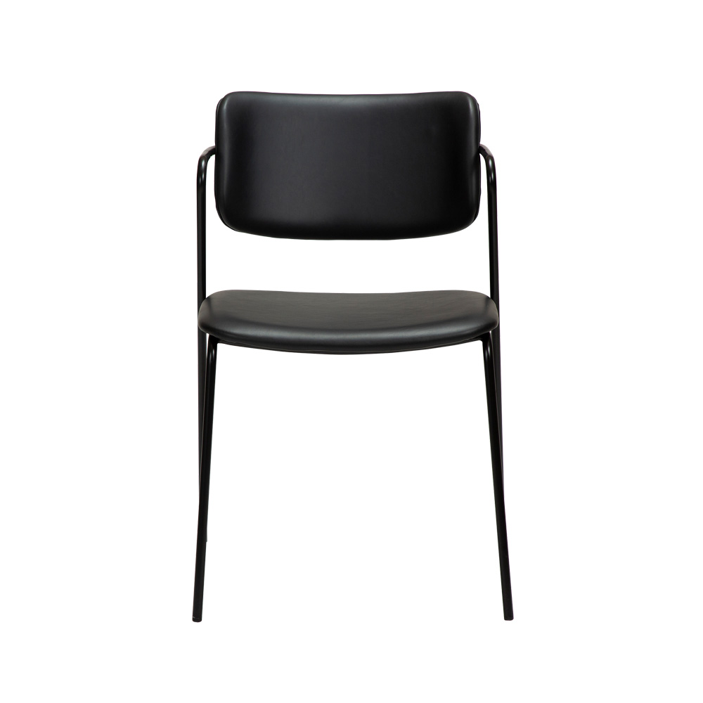 Danform_Zed_chair_ravintolatuoli_kahvilatuoli_keinonahka_vintage_black_käsinojallinen_putkijaloilla_02 - Edella Dan-Form Zed Chair tuoli keinonahka