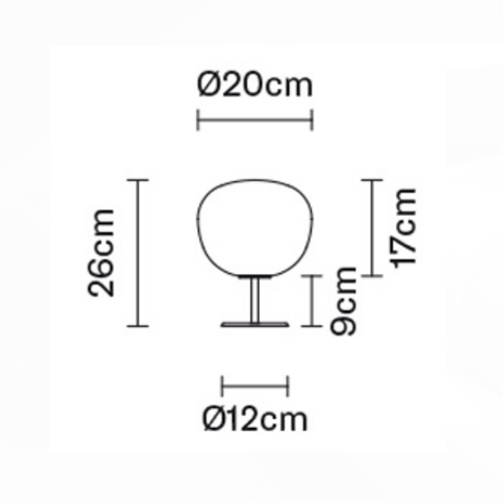 Fabbian_Lumi_Mochi_Table_Lamp_pöytävalaisin_pöytälamppu_lasikuvulla_lasivarjostin_03 - Edella Fabbian Lumi Mochi Table Lamp pöytävalaisin jalalla