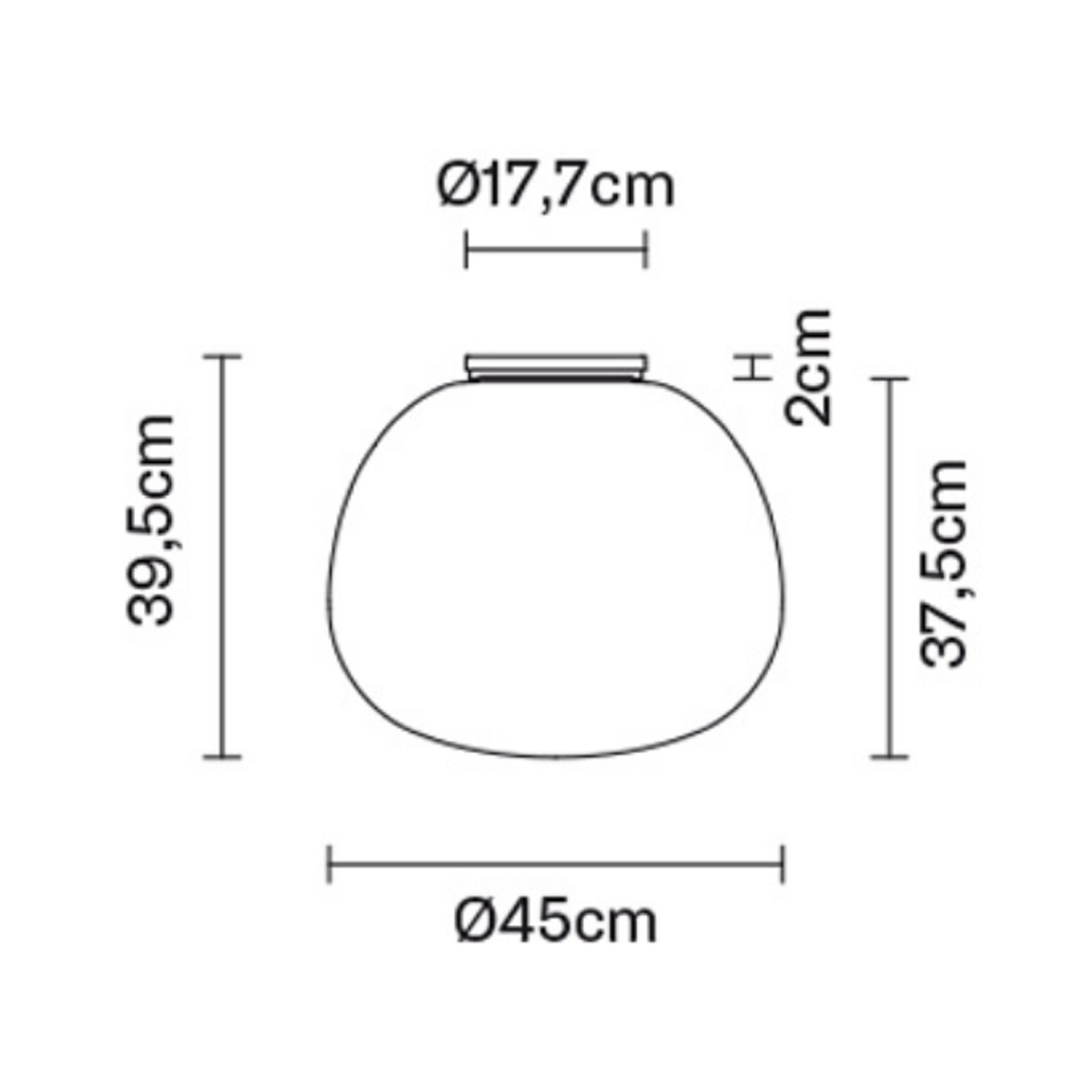 Fabbian_Lumi_Mochi_Wall_Light-Ceiling_Light_seinävalaisin_kattovalaisin_lasikuvulla_lasivarjostin_09 - Edella Fabbian Lumi Mochi Wall Light/Ceiling Light katto/seinävalaisin