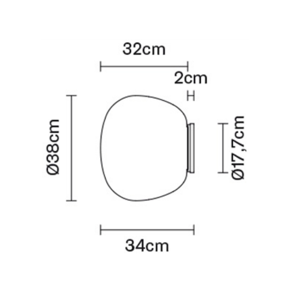 Fabbian_Lumi_Mochi_Wall_Light-Ceiling_Light_seinävalaisin_kattovalaisin_lasikuvulla_lasivarjostin_10 - Edella Fabbian Lumi Mochi Wall Light/Ceiling Light katto/seinävalaisin