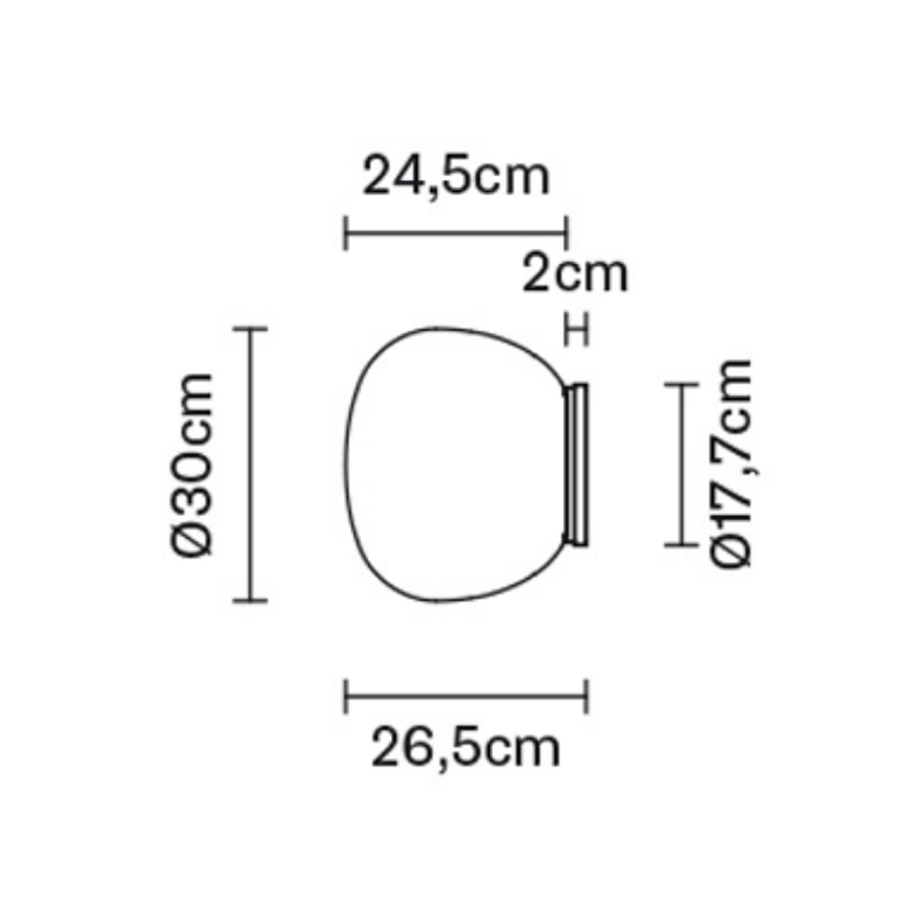 Fabbian_Lumi_Mochi_Wall_Light-Ceiling_Light_seinävalaisin_kattovalaisin_lasikuvulla_lasivarjostin_11 - Edella Fabbian Lumi Mochi Wall Light/Ceiling Light katto/seinävalaisin