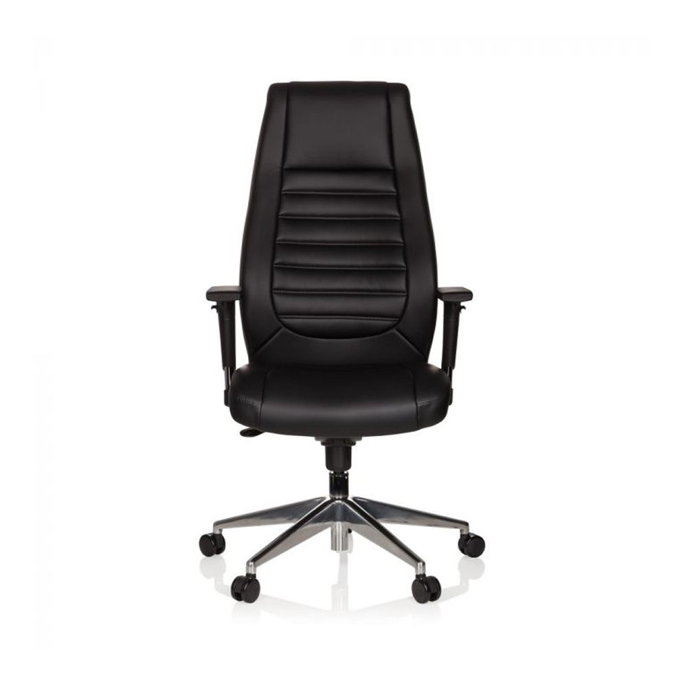 HJH_Office_Vitoro_työtuoli_toimistotuoli_etätyötuoli_neuvottelutuoli_musta_korkea_selkänoja_nahkatuoli_01 - Edella HJH Office Vitoro työtuoli