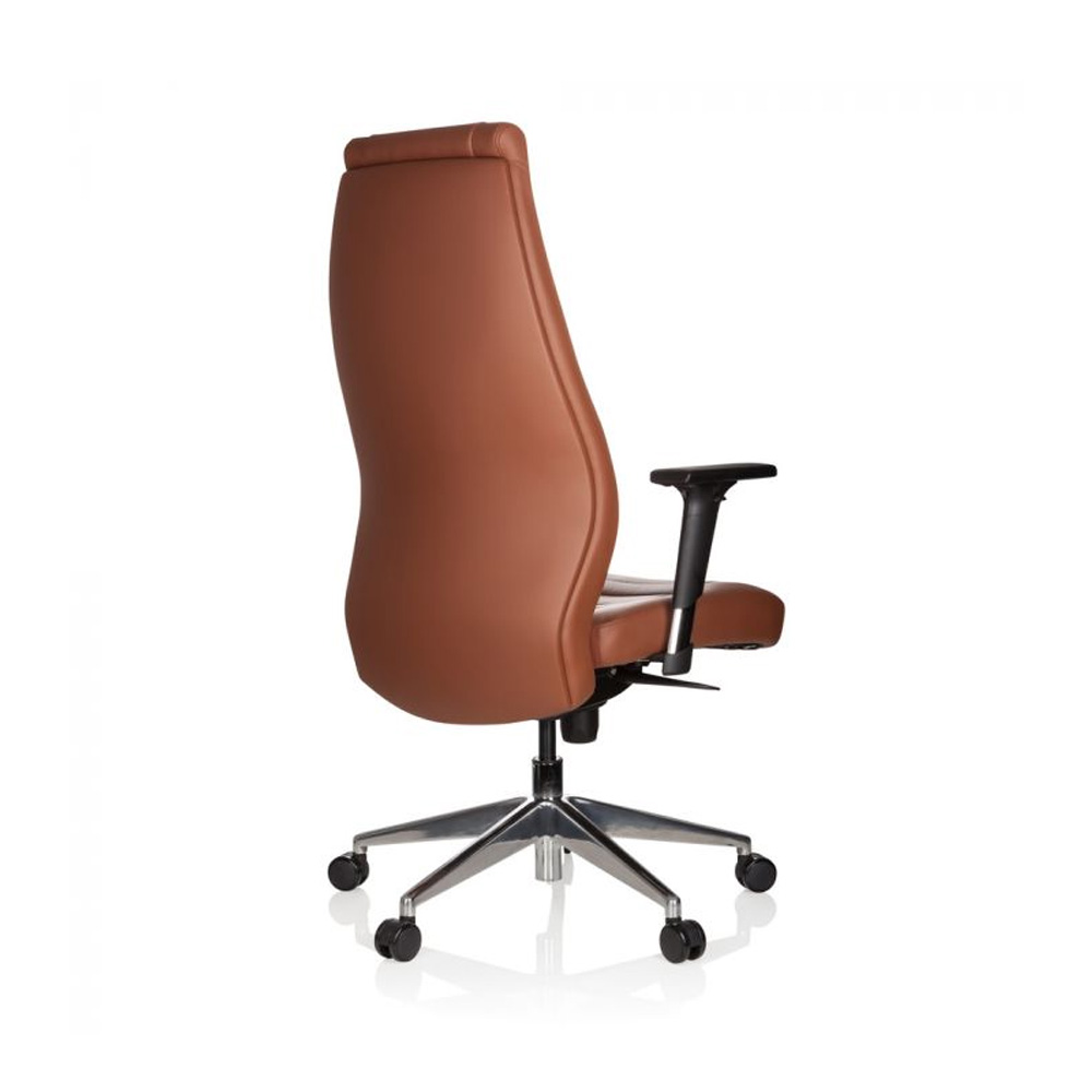 HJH_Office_Vitoro_työtuoli_toimistotuoli_etätyötuoli_neuvottelutuoli_ruskea_korkea_selkänoja_nahkatuoli_07 - Edella HJH Office Vitoro työtuoli