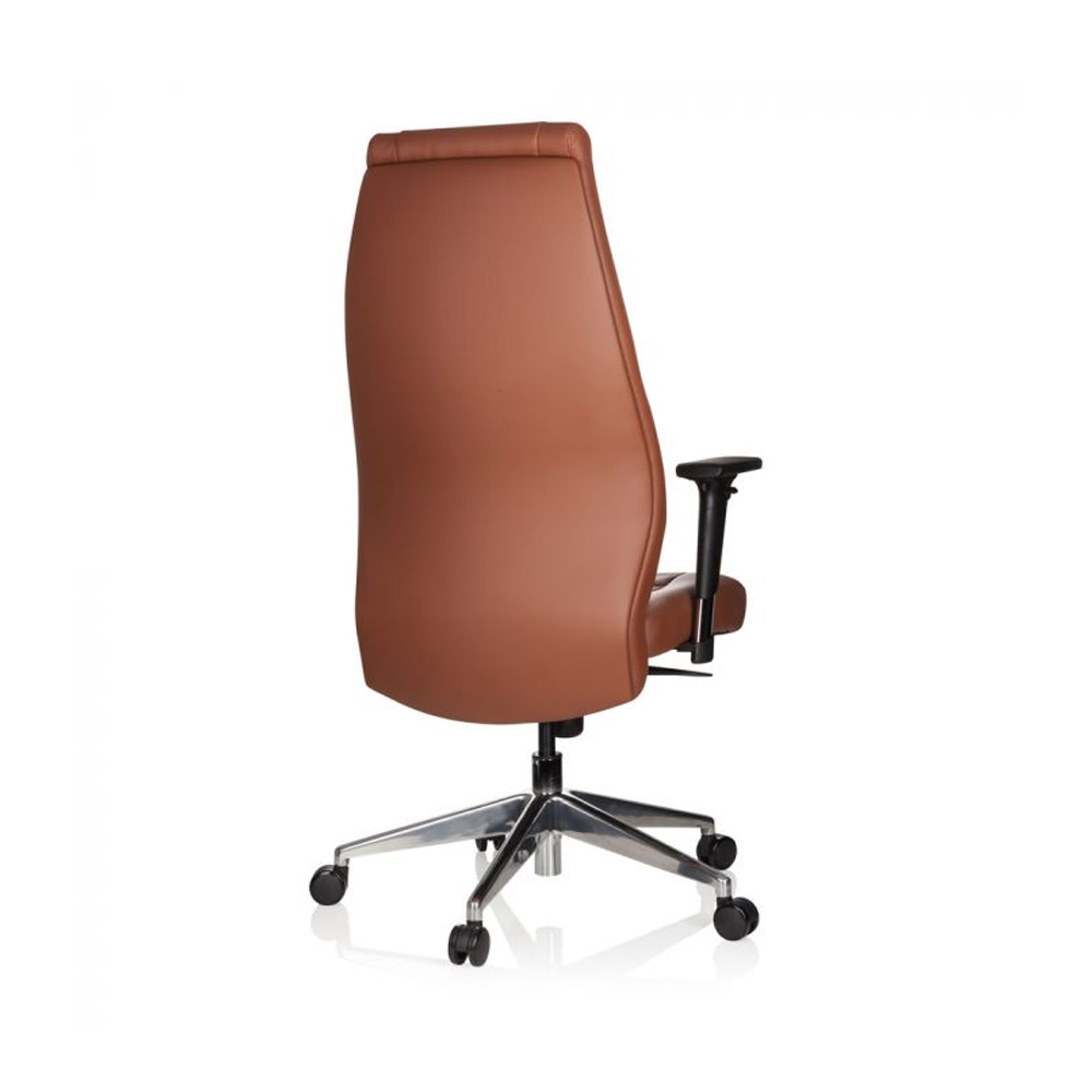 HJH_Office_Vitoro_työtuoli_toimistotuoli_etätyötuoli_neuvottelutuoli_ruskea_korkea_selkänoja_nahkatuoli_08 - Edella HJH Office Vitoro työtuoli