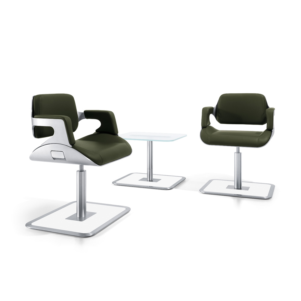 Interstuhl_Silver_810S_nojatuoli_aulatuoli_loungetuoli_neuvottelutuoli_kokoustuoli_asiakastuoli_harjattu_alumiini_oliivi_nahka_05 - Edella Interstuhl Silver 810S nojatuoli