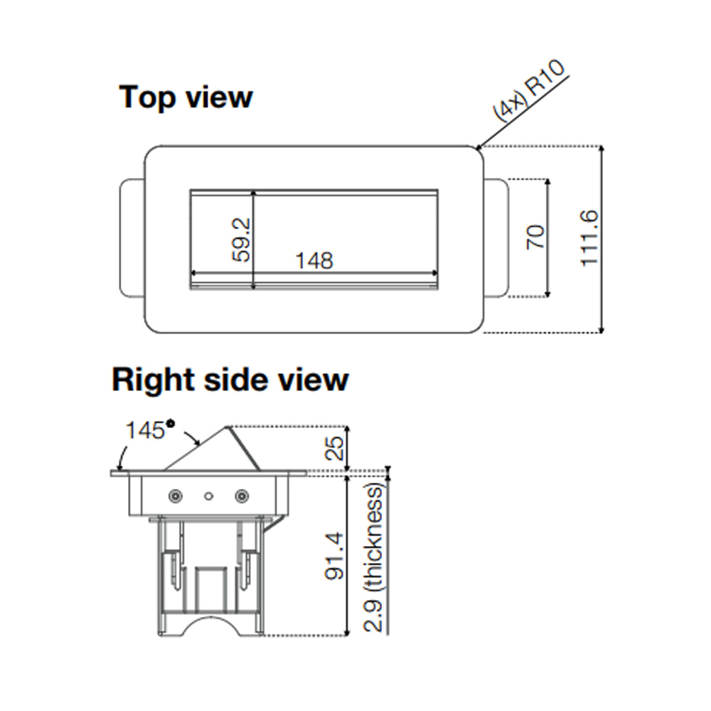Kondator_Axessline_QuickBox-1Power_2USB_virtaluukku_pöytään_upotettava_jatkojohto_pöytäpistorasia_työpöytään_neuvottelupöytään_08 - Edella Forming Function Axessline QuickBox F100 pistorasialuukku