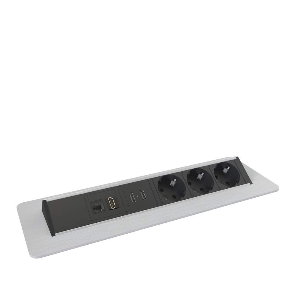 Kondator_Axessline_QuickBox-3Power_2USB_1Data_1HDMI_pistorasialuukku_jatkojohto_pöytäpistorasia_neuvottelu_työpöytään_03 - Edella Forming Function Axessline QuickBox F400 pistorasialuukku