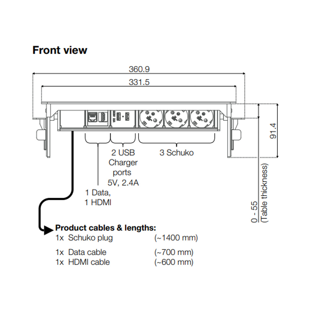 Kondator_Axessline_QuickBox-3Power_2USB_1Data_1HDMI_pistorasialuukku_jatkojohto_pöytäpistorasia_neuvottelu_työpöytään_08 - Edella Forming Function Axessline QuickBox F400 pistorasialuukku
