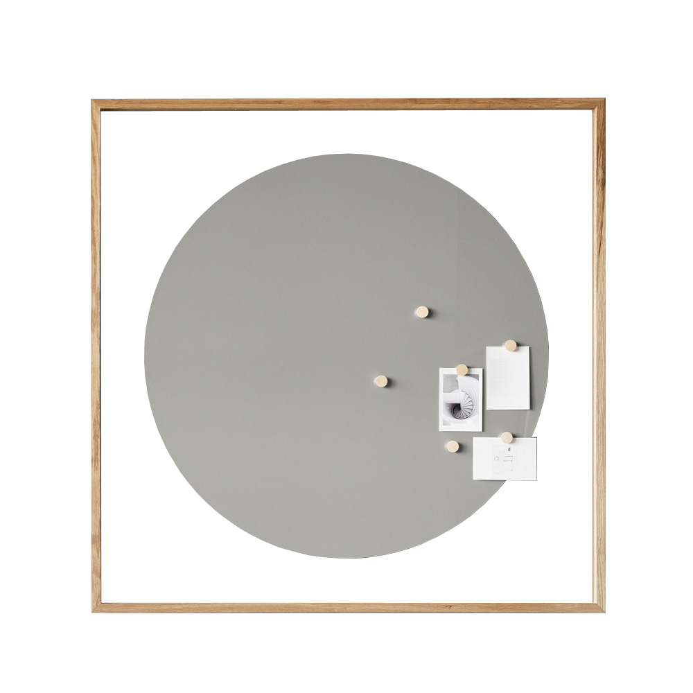 Lintex_A01_magneettinen_lasitaulu_kirjoitustaulu_seinäkirjoitustaulu_tammi_puukehys_seinälle_01 - Edella Lintex A01 kirjoitustaulu tammikehyksellä (pyöreä)