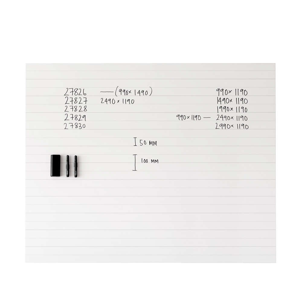 Lintex_Air_Lines_whiteboard_Teräsemalipintainen_kirjoitusviivoilla_kirjoitustaulu_valkotaulu_esitystaulu_tussitaulu_viistetty_reuna_01 - Edella Lintex Air Lines whiteboard teräsemaloitu kirjoitustaulu (useita kokoja)