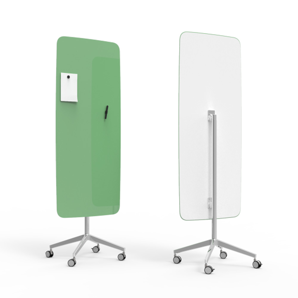 Lintex_Flow_mobile_lasitaulu_valkotaulu_kirjoitustaulu_magneettinen_kromi_jaloilla_pyörillä_liikuteltava_siirrettävä_24 - Edella Lintex Flow Mobile 650 x 1960 mm siirreltävä lasitaulu