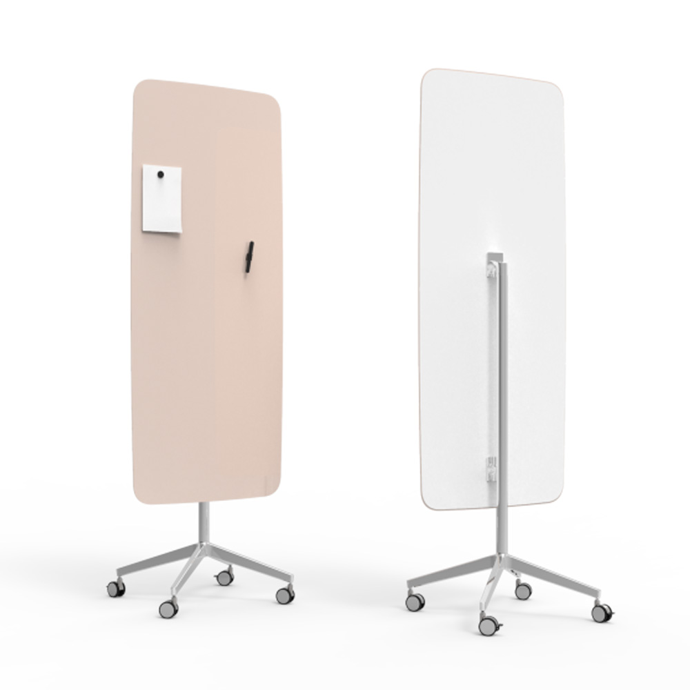 Lintex_Flow_mobile_lasitaulu_valkotaulu_kirjoitustaulu_magneettinen_kromi_jaloilla_pyörillä_liikuteltava_siirrettävä_30 - Edella Lintex Flow Mobile 650 x 1960 mm siirreltävä lasitaulu
