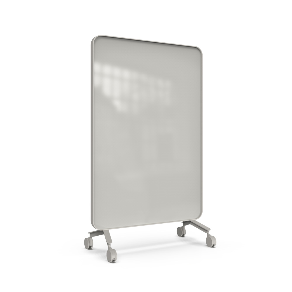 Lintex_Frame_mobile_lasitaulu_kirjoitustaulu_puukehyksellä_tammi_puujaloilla_pyörillä_liikuteltava_siirrettävä_07 - Edella Lintex Frame Mobile 1200 x 1960 mm siirreltävä kaksipuolinen lasitaulu harmaa