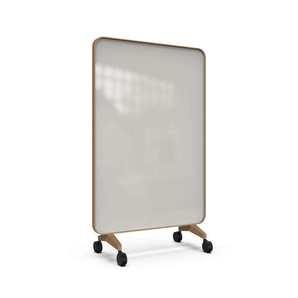Lintex_Frame_mobile_lasitaulu_kirjoitustaulu_puukehyksellä_tammi_puujaloilla_pyörillä_liikuteltava_siirrettävä_08 - Edella Lintex Frame Mobile 1200 x 1960 mm siirreltävä kaksipuolinen lasitaulu tammi