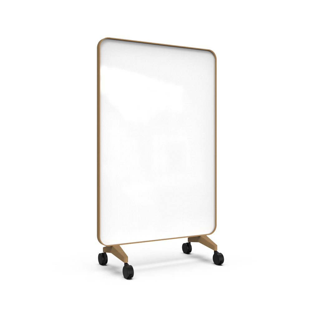 Lintex_Frame_mobile_lasitaulu_kirjoitustaulu_puukehyksellä_tammi_puujaloilla_pyörillä_liikuteltava_siirrettävä_09 - Edella Lintex Frame Mobile 1200 x 1960 mm siirreltävä kaksipuolinen lasitaulu tammi