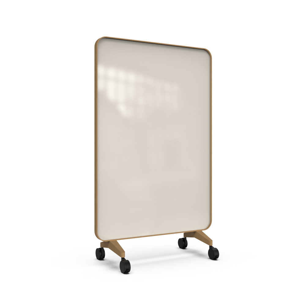 Lintex_Frame_mobile_lasitaulu_kirjoitustaulu_puukehyksellä_tammi_puujaloilla_pyörillä_liikuteltava_siirrettävä_10 - Edella Lintex Frame Mobile 1200 x 1960 mm siirreltävä kaksipuolinen lasitaulu tammi