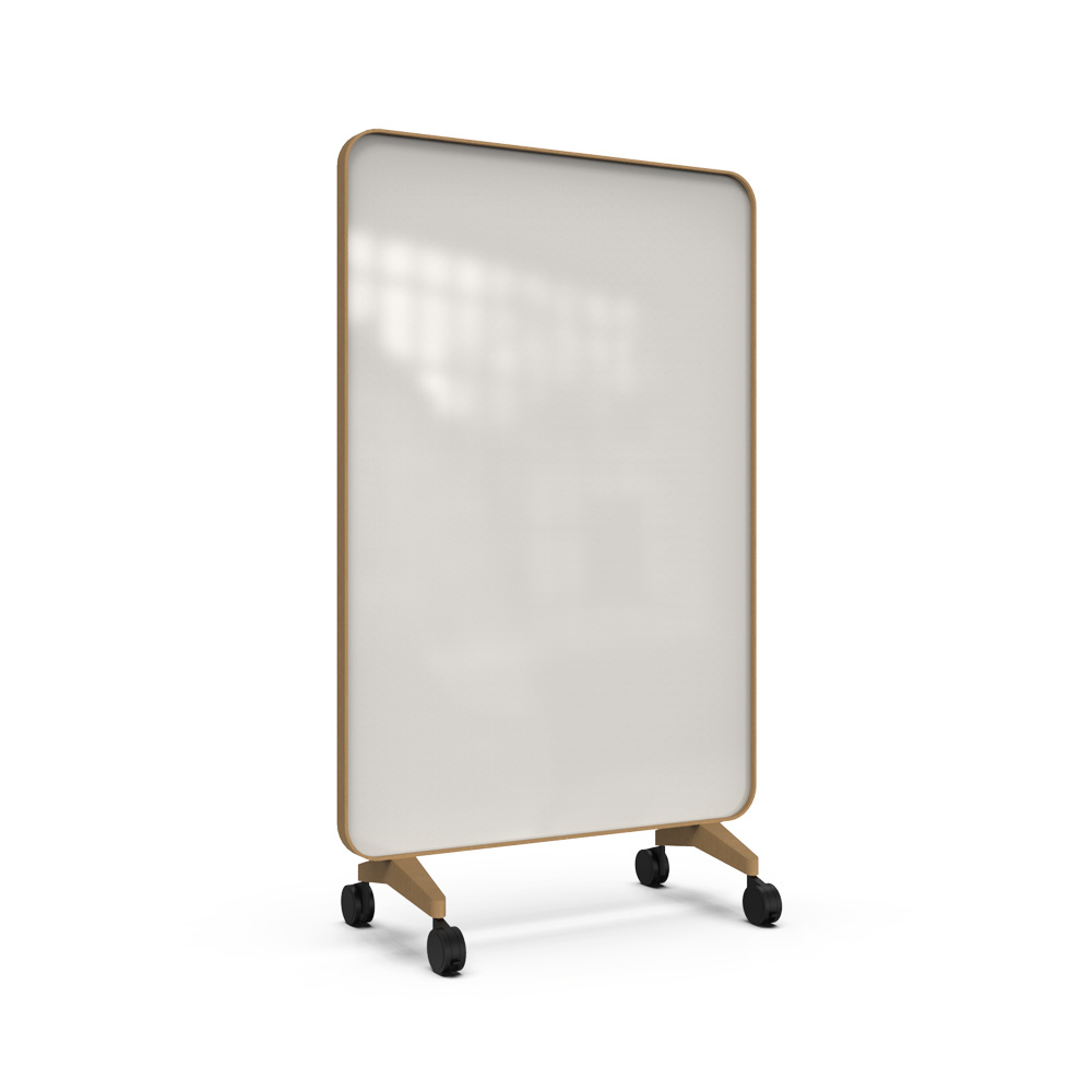 Lintex_Frame_mobile_lasitaulu_kirjoitustaulu_puukehyksellä_tammi_puujaloilla_pyörillä_liikuteltava_siirrettävä_11 - Edella Lintex Frame Mobile 1200 x 1960 mm siirreltävä kaksipuolinen lasitaulu tammi