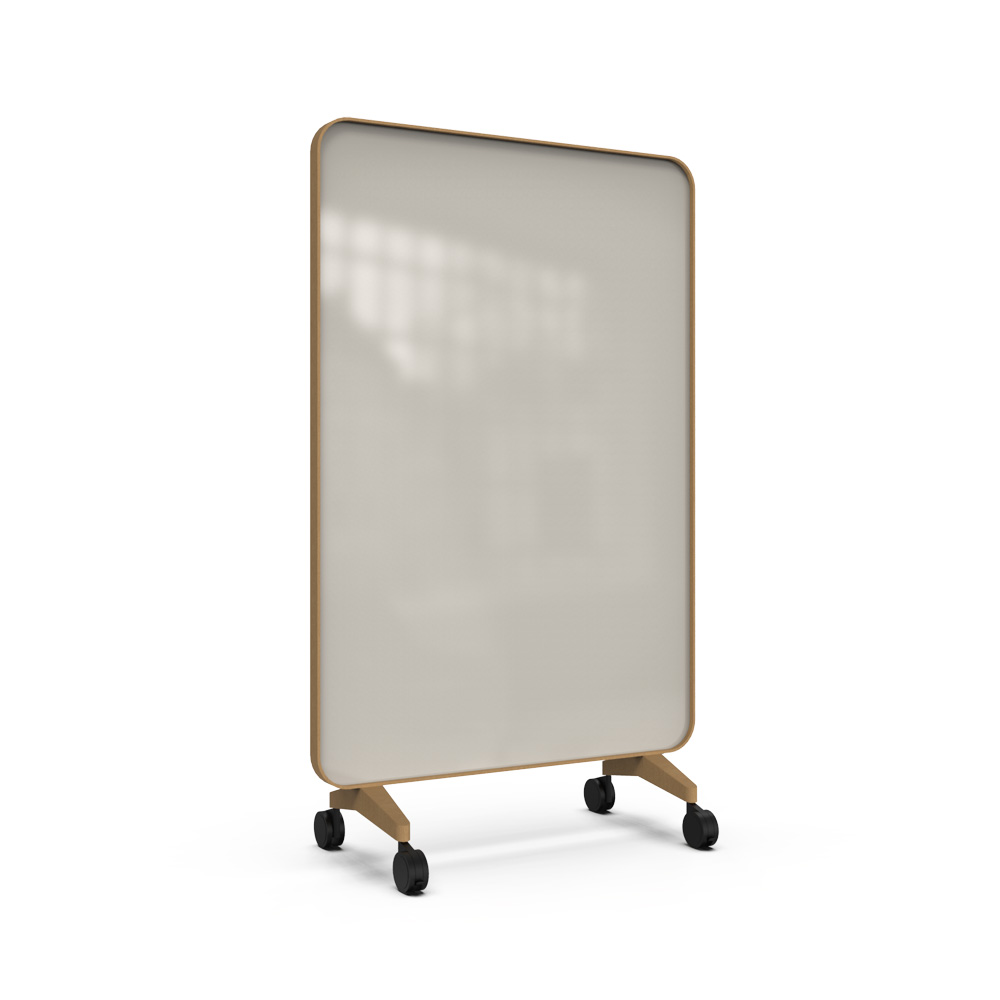 Lintex_Frame_mobile_lasitaulu_kirjoitustaulu_puukehyksellä_tammi_puujaloilla_pyörillä_liikuteltava_siirrettävä_12 - Edella Lintex Frame Mobile 1200 x 1960 mm siirreltävä kaksipuolinen lasitaulu tammi