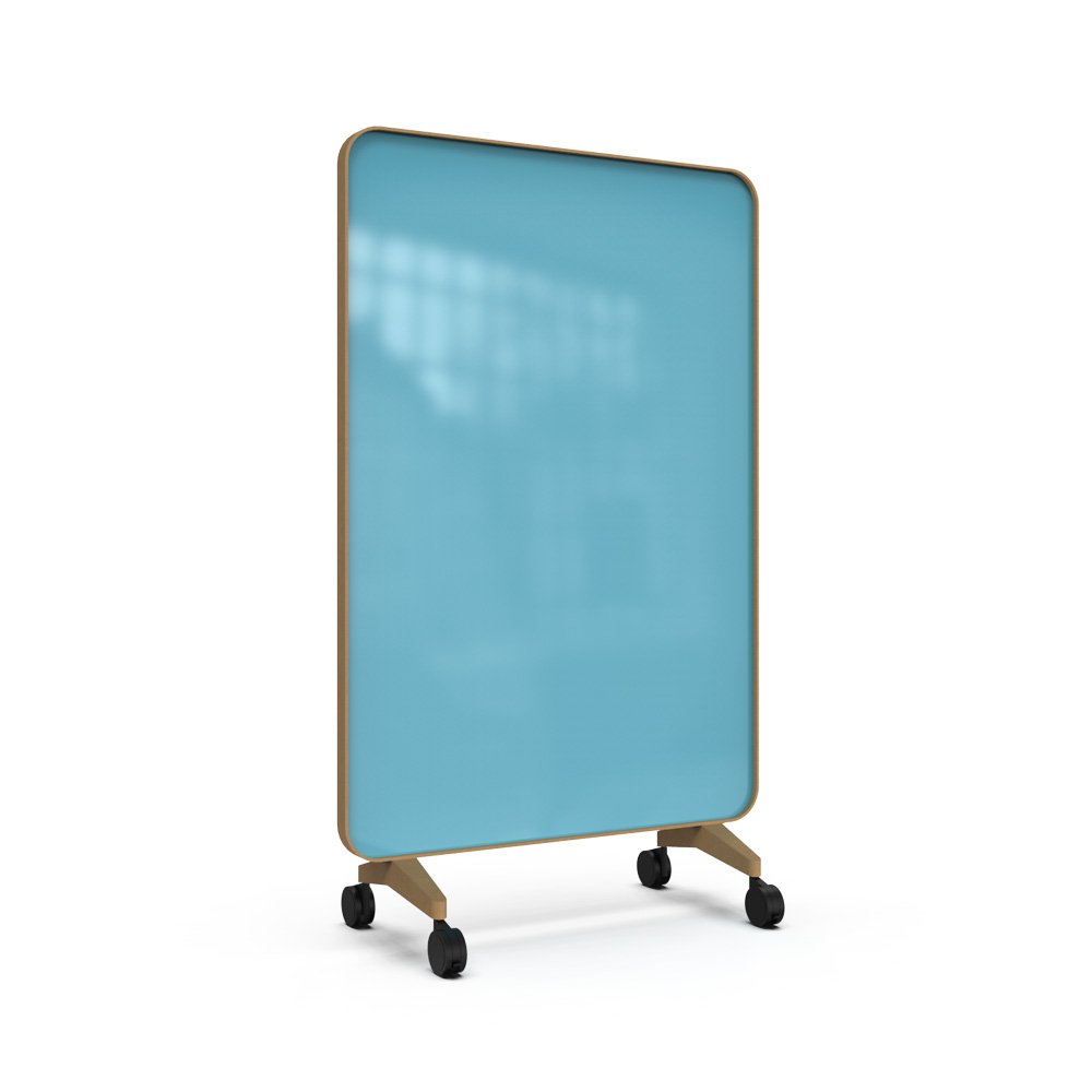 Lintex_Frame_mobile_lasitaulu_kirjoitustaulu_puukehyksellä_tammi_puujaloilla_pyörillä_liikuteltava_siirrettävä_13 - Edella Lintex Frame Mobile 1200 x 1960 mm siirreltävä kaksipuolinen lasitaulu tammi