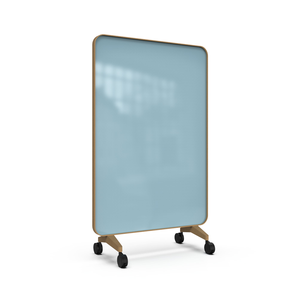 Lintex_Frame_mobile_lasitaulu_kirjoitustaulu_puukehyksellä_tammi_puujaloilla_pyörillä_liikuteltava_siirrettävä_14 - Edella Lintex Frame Mobile 1200 x 1960 mm siirreltävä kaksipuolinen lasitaulu tammi