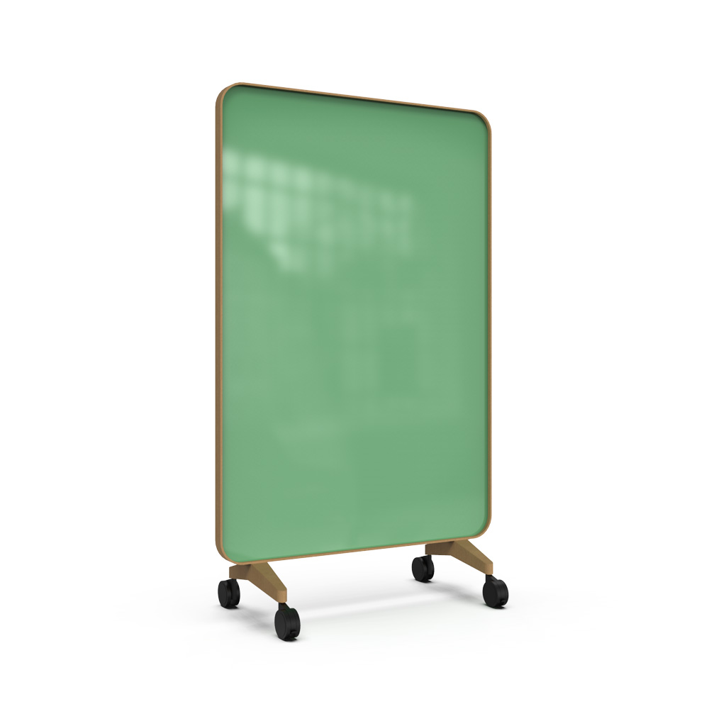 Lintex_Frame_mobile_lasitaulu_kirjoitustaulu_puukehyksellä_tammi_puujaloilla_pyörillä_liikuteltava_siirrettävä_21 - Edella Lintex Frame Mobile 1200 x 1960 mm siirreltävä kaksipuolinen lasitaulu tammi