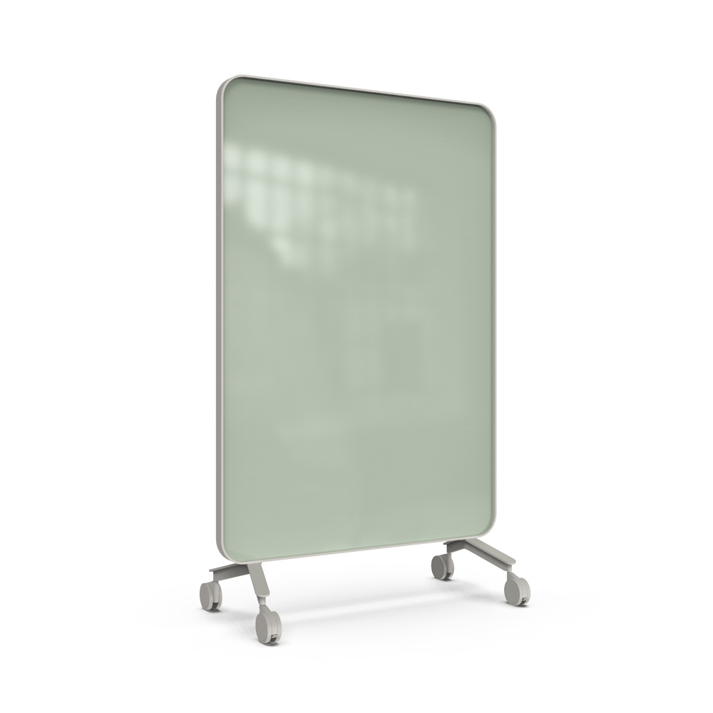 Lintex_Frame_mobile_lasitaulu_kirjoitustaulu_puukehyksellä_tammi_puujaloilla_pyörillä_liikuteltava_siirrettävä_22 - Edella Lintex Frame Mobile 1200 x 1960 mm siirreltävä kaksipuolinen lasitaulu harmaa
