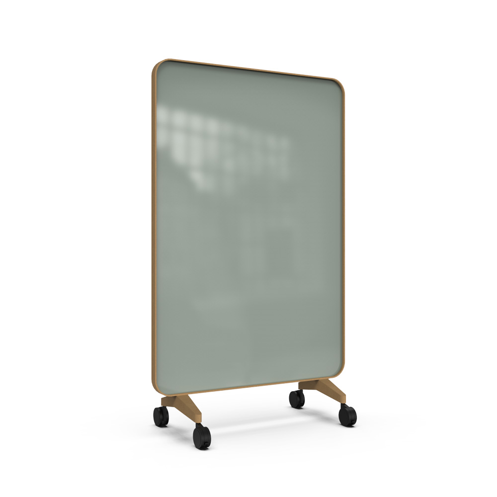 Lintex_Frame_mobile_lasitaulu_kirjoitustaulu_puukehyksellä_tammi_puujaloilla_pyörillä_liikuteltava_siirrettävä_22 - Edella Lintex Frame Mobile 1200 x 1960 mm siirreltävä kaksipuolinen lasitaulu tammi