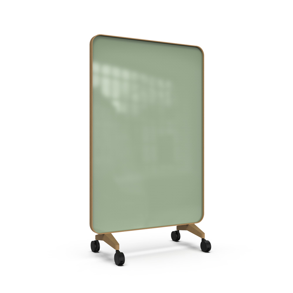 Lintex_Frame_mobile_lasitaulu_kirjoitustaulu_puukehyksellä_tammi_puujaloilla_pyörillä_liikuteltava_siirrettävä_24 - Edella Lintex Frame Mobile 1200 x 1960 mm siirreltävä kaksipuolinen lasitaulu tammi