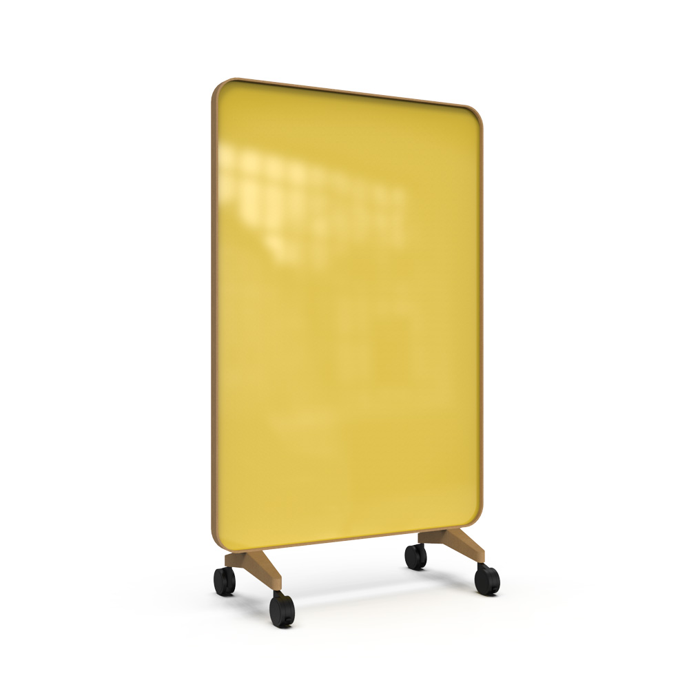 Lintex_Frame_mobile_lasitaulu_kirjoitustaulu_puukehyksellä_tammi_puujaloilla_pyörillä_liikuteltava_siirrettävä_30 - Edella Lintex Frame Mobile 1200 x 1960 mm siirreltävä kaksipuolinen lasitaulu tammi
