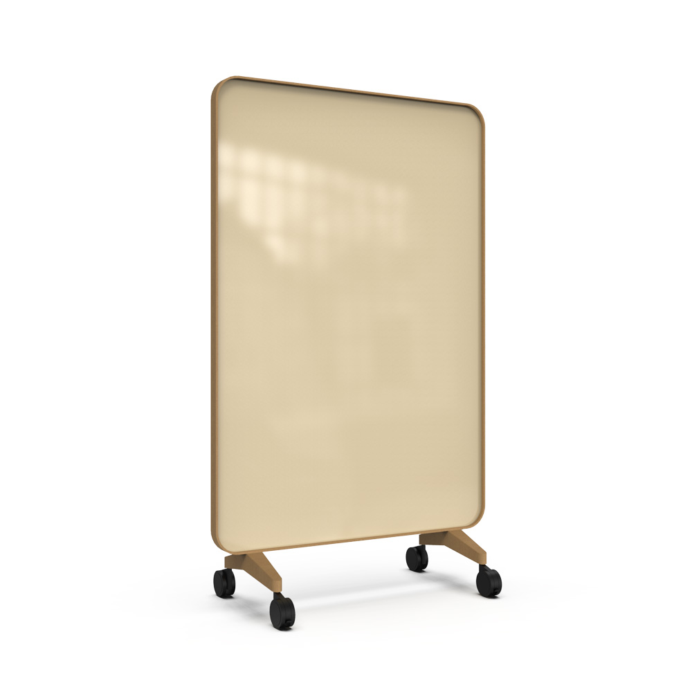 Lintex_Frame_mobile_lasitaulu_kirjoitustaulu_puukehyksellä_tammi_puujaloilla_pyörillä_liikuteltava_siirrettävä_31 - Edella Lintex Frame Mobile 1200 x 1960 mm siirreltävä kaksipuolinen lasitaulu tammi