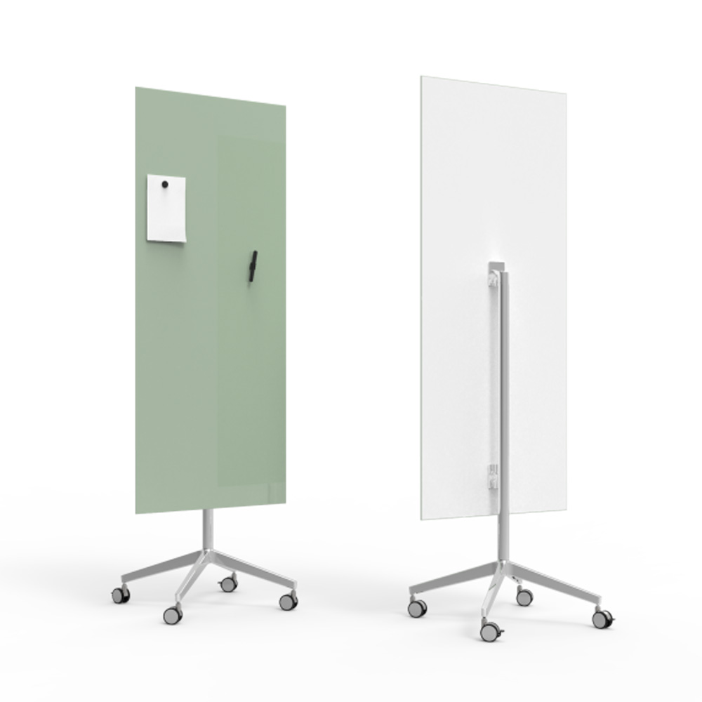 Lintex_Mood_mobile_lasitaulu_valkotaulu_kirjoitustaulu_magneettinen_kromi_jaloilla_pyörillä_liikuteltava_siirrettävä_22 - Edella Lintex Mood Mobile 650 x 1960 mm siirreltävä lasitaulu
