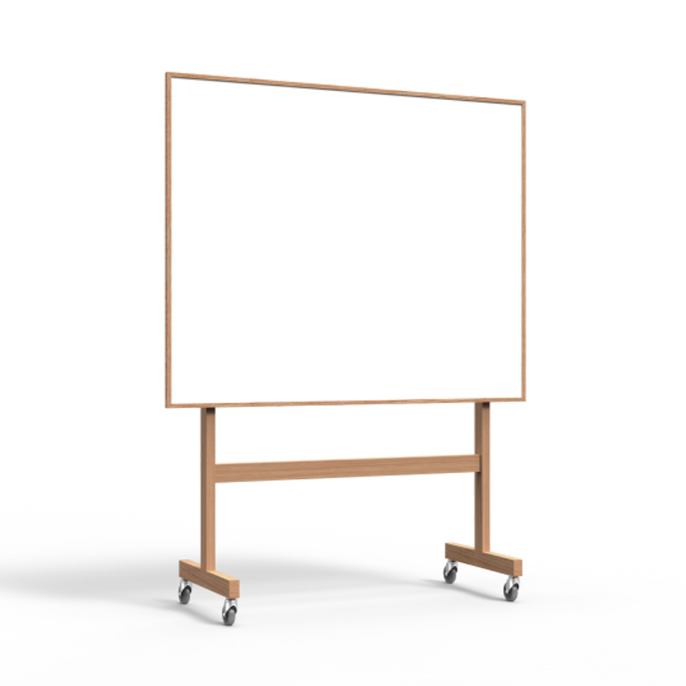 Lintex_Wood_mobile_whiteboard_1508x1960_valkotaulu_kirjoitustaulu_puukehyksellä_tammi_puujaloilla_pyörillä_liikuteltava_siirrettävä_05 - Edella Lintex Wood Mobile Whiteboard 708 x 1960 mm siirreltävä kirjoitustaulu