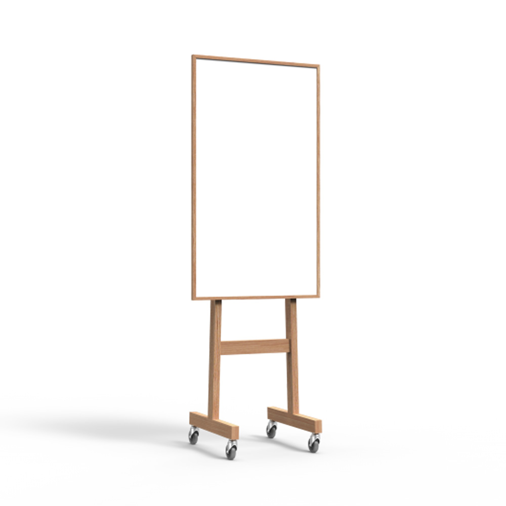 Lintex_Wood_mobile_whiteboard_708x1960_valkotaulu_kirjoitustaulu_puukehyksellä_tammi_puujaloilla_pyörillä_liikuteltava_siirrettävä_03 - Edella Lintex Wood Mobile Whiteboard 708 x 1960 mm siirreltävä kirjoitustaulu