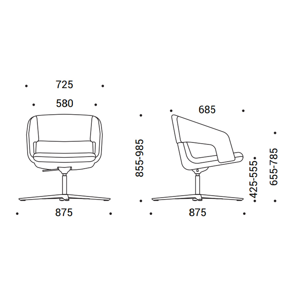 Narbutas _TWIST&SIT_SOFT_Pyörivä_korkeusssädettävä_Nojatuoli_maalatulla_ristikolla_02 - Edella Narbutas Twist&Sit Soft nojatuoli puujaloillla
