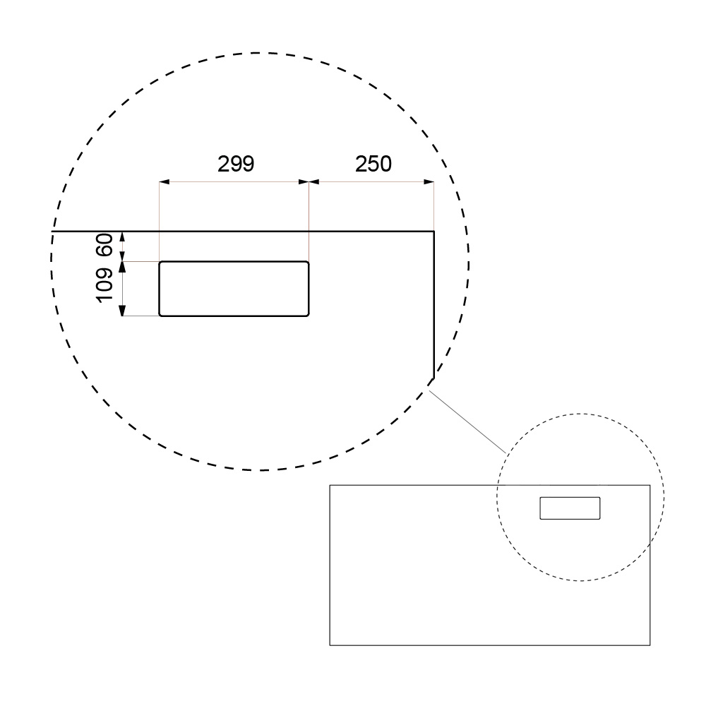 Narbutas_Desk_Grommet_johtoluukun_läpivientiluukunaukon_mitat_01 - Edella Narbutas White työpöydän kansi johtoluukulla oikea