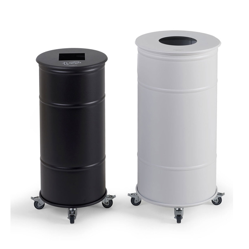 Prima_office_BROOKLYN_BIN_BIG_WITH_WHEELS_BB-BIG-B_Single_black_musta_kierrätysastia_roskakori_pyörillä_liikuteltava_02 - Edella Prima Office Brooklyn Bin Big kierrätysastia musta