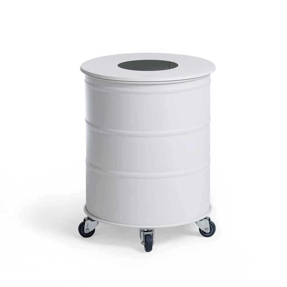 Prima_office_BROOKLYN_BIN_BIG_WITH_WHEELS_BB-MINI-W_Single_white_valkoinen_kierrätysastia_roskakori_pyörillä_liikuteltava_01 - Edella Prima Office Brooklyn Bin Mini kierrätysastia valkoinen