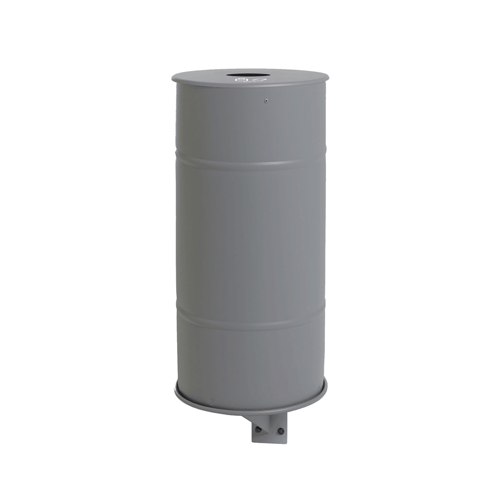 Prima_office_BROOKLYN_BIN_WALL_MOUNTED_BB1G-WZ_HARMAA_kierrätysastia_seinäroskakori_roskakori_seinään_kiinnitettävä_01 - Edella Prima Office Brooklyn Bin Single kierrätysastia seinälle harmaa