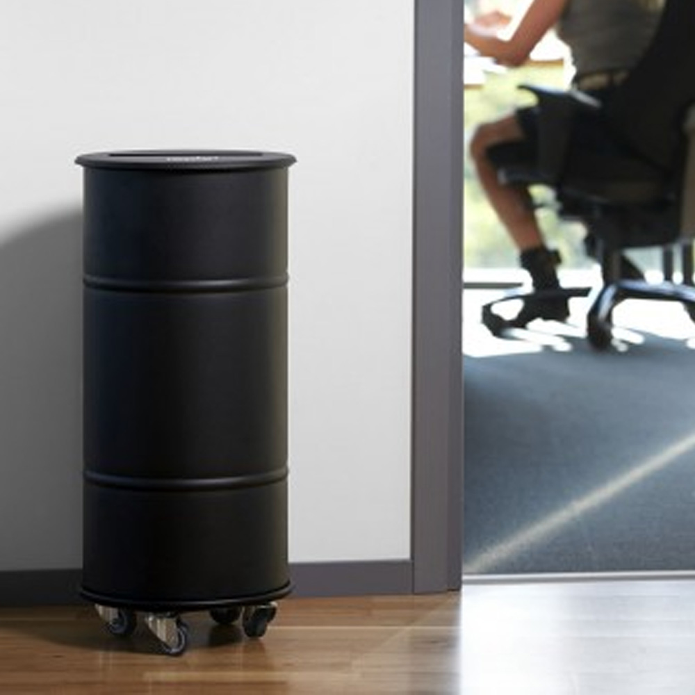 Prima_office_BROOKLYN_BIN_WITH_WHEELS_Single_kierrätysastia_roskakori_pyörillä_liikuteltava_04 - Edella Prima Office Brooklyn Bin Single kierrätysastia musta