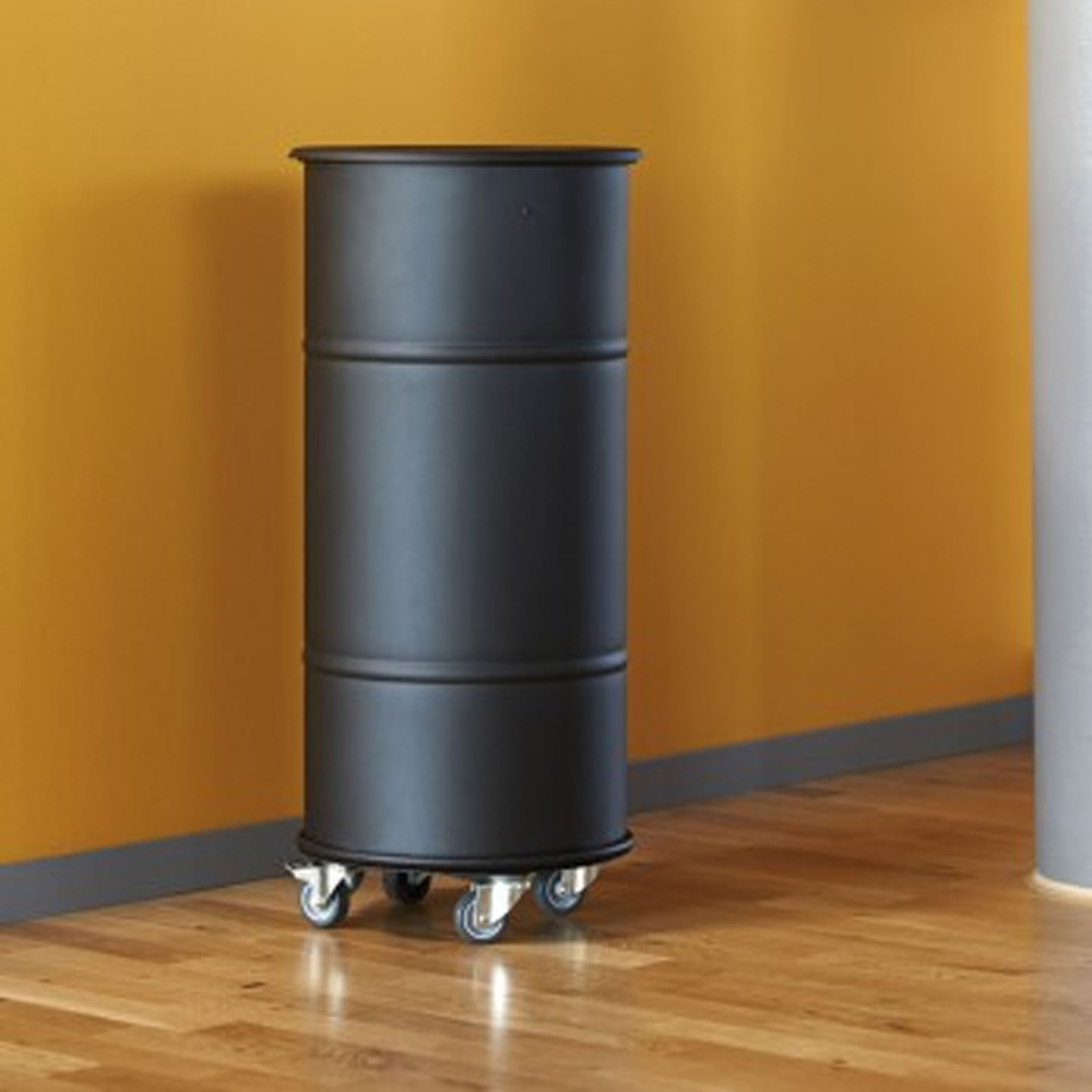 Prima_office_BROOKLYN_BIN_WITH_WHEELS_Single_kierrätysastia_roskakori_pyörillä_liikuteltava_05 - Edella Prima Office Brooklyn Bin Single kierrätysastia musta