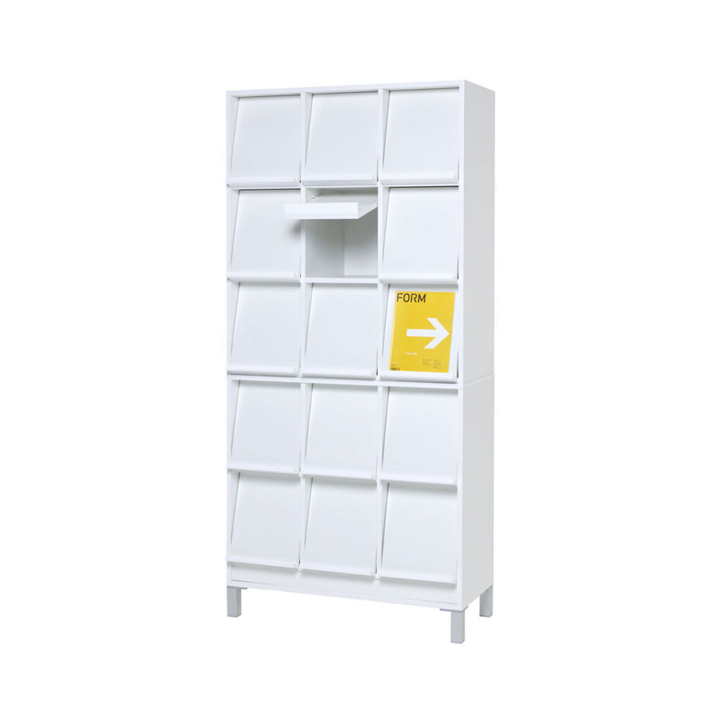 Prima_office_Baseline_Combo_valkoinen_white_esitekaappi_lehtikaappi_kirjastoon_toimistoon_01 - Edella Prima Office Baseline Combo lehtikaappi