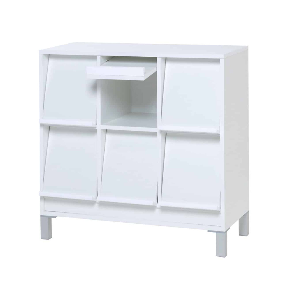 Prima_office_Baseline_DISPLAY-BS-30_valkoinen_white_esitekaappi_lehtikaappi_kirjastoon_01 - Edella Prima Office Baseline perusosa lehtikaappi jaloilla